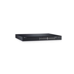 Dell Networking N1524P - Switch 24 ports fixes RJ45 PoE+ 1GbE +4 Ports dédiés SFP+ 10GbE intégrés.