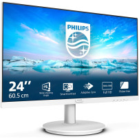 PHILIPS Moniteur 241V8AW 24 Pouce 100Hz IPS Dalle, 4ms GtG, Haut-parleurs, (1920x1080 HDMI 1x 1.4) Blanc