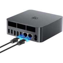 Beelink Mini PC AMD, Ryzen 7 7735U(8C/16T jusqu'à 4,75Ghz), EQR7 Mini Ordinateur 24GB LPDDR5 500GB M.2 PCIe4.0 SSD, 4K Dual