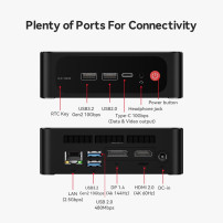 Beelink Mini PC AMD, Ryzen 7 7735U(8C/16T jusqu'à 4,75Ghz), EQR7 Mini Ordinateur 24GB LPDDR5 500GB M.2 PCIe4.0 SSD, 4K Dual