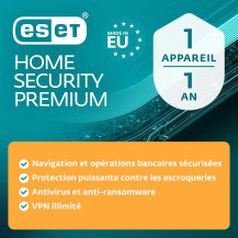 ESET HOME Security Premium 2026 | 1 appareil | 1 an | Suite de sécurité, VPN, Pare-feu, Chiffrement renforcé | Windows, MacOs,