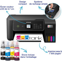 Epson EcoTank ET-2870 Imprimante à Réservoirs D’Encre | Maison & Petit Bureau | Wi-FI | A4 | Imprimer, Copier, Numériser | Écran