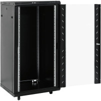 vidaXL Coffret de réseau à Pieds pivotants 22U 19" IP20 60x60x120 cm, Coffret de réseau sur Pied, Armoire de données, Support de