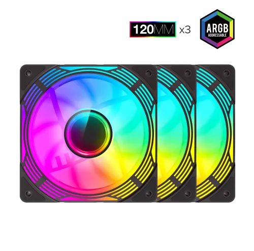 Ventilateur x 3 GAMEMAX KF300R BK noir ARGB