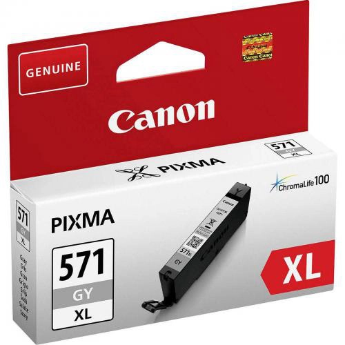 Canon Cartouche d'encre grise haut rendement CLI-571XL, Rendement élevé (XL), En