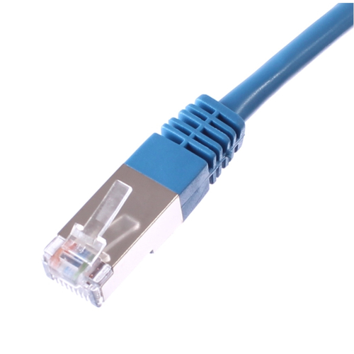 Cordon réseau RJ45-RJ45 Catégorie 6A Blindé S/FTP LSZH 3 mètres Bleu - Reconditionné